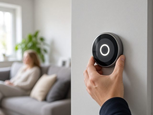 Smart thermostat installed after an AC tune-up
